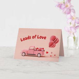 Vintage-Lieferwagen Valentinstag Karte
