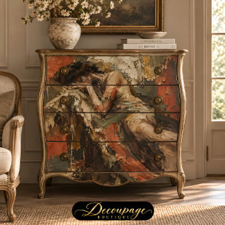 Vintage liegende Frau Textur-Decoupage Seidenpapier