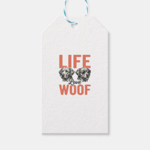 Vintage Life Love Woof Hund Grafikdesign_1 Geschenkanhänger