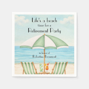Vintage Life's a Beach Sessel Cocktail Ruhestand Serviette