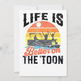 Vintage Lifes Is Better On The Toon Pontoons Boati Einladung