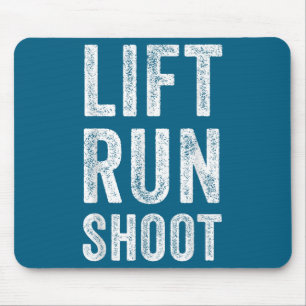 Vintage Lift Run Shoot - Fitness Motivationsgesche Mousepad