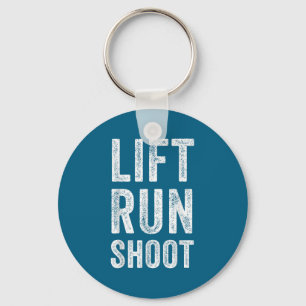 Vintage Lift Run Shoot - Fitness Motivationsgesche Schlüsselanhänger