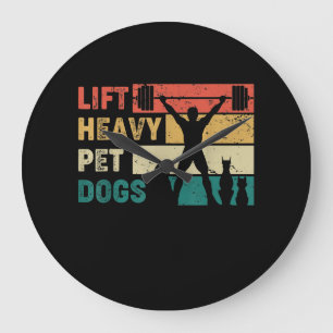 Vintage Lift Schwere Haustiere Hunde Lustige Fitne Große Wanduhr