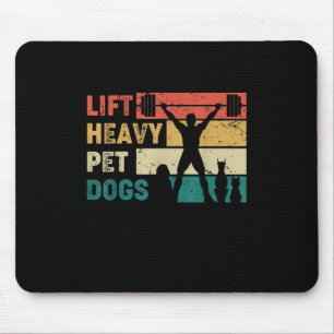 Vintage Lift Schwerer Hund Lustig Fitness Mousepad