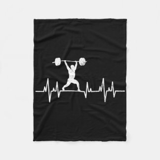 Vintage-Lifting-Kraftdrehen-Bodybuilding-Herzschla Fleecedecke