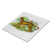 Vintage Liger- oder Löwenziger-Tierdarstellung Fliese (Seite)