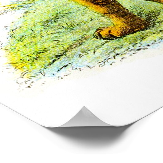 Vintage Liger- oder Löwenziger-Tierdarstellung Poster (Ecke)