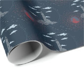 Vintage Lighthouse Illustration Pattern Wrapping P Geschenkpapier (Rolleneckpunkt)