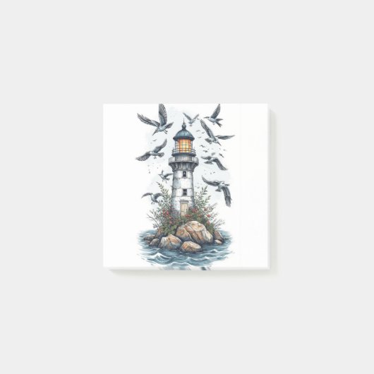 Vintage Lighthouse Post-it Klebezettel (Vorderseite)