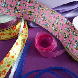 Vintage Lila Aquarellbahn Ostern Sonnige Blume Satinband