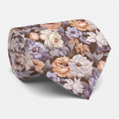 Vintage, lila beige taube Blume Krawatte (Gerollt)