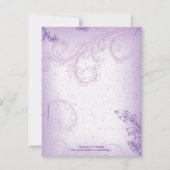 Vintage lila Blätterblatt-Hochzeitkarte RSVP (Rückseite)
