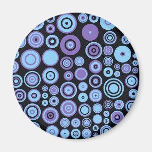 Vintage Lila Blau und Schwarze Fünfziger Jahre Abs Magnet