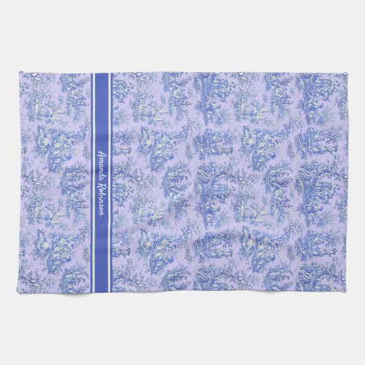 Vintage lila Blautafel Geschirrtuch (Horizontal)