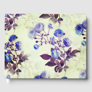 Vintage Lila Blume auf Grün Gästebuch