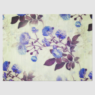 Vintage Lila Blume auf Grün Seidenpapier