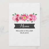 Vintage Lila Blume für Hochzeiten Menükarte (Rückseite)