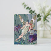 Vintage Lila Blume Luftpostkarte Postkarte (Stehend Vorderseite)