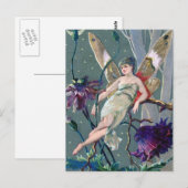 Vintage Lila Blume Luftpostkarte Postkarte (Vorne/Hinten)