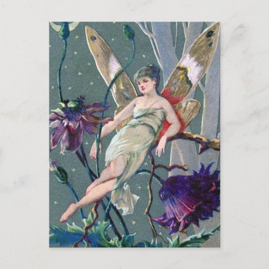 Vintage Lila Blume Luftpostkarte Postkarte (Vorderseite)