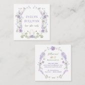 Vintage lila Blume rahmen Visitenkarte (Vorne/Hinten)