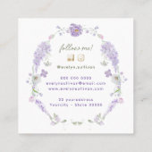 Vintage lila Blume rahmen Visitenkarte (Rückseite)