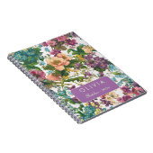 Vintage-lila-Blumen-Monogramm-Muster Notizblock (Rechte Seite)