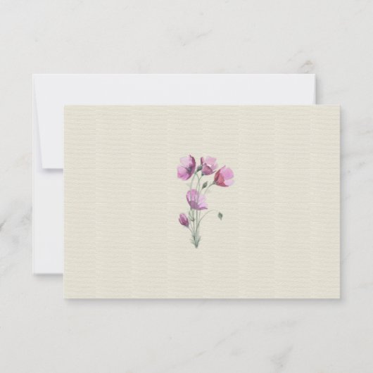 Vintage Lila Blumenhochzeit Save The Date (Rückseite)