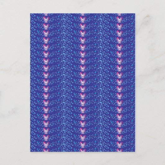 Vintage Lila Blumenmuster Postkarte (Vorderseite)
