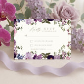 Vintage Lila botanische Hochzeitskarte RSVP Karte