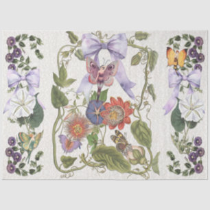 Vintage Lila Bow Fairy Garden Passion Blume Seidenpapier