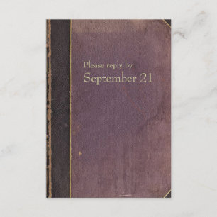 Vintage Lila Buch RSVP Karte