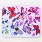 Vintage Lila Butterfly & Moth-Malerei Mousepad (Vorne)