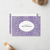 Vintage Lila Damasaske Personalisierte Karte (Vorderseite/Rückseite Beispiel)