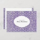 Vintage Lila Damasaske Personalisierte Karte (Vorne/Hinten)