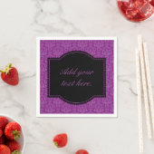 Vintage-Lila-Damaskmuster mit individuellem Text Serviette (Beispiel)