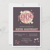 Vintage lila Einladung 1966 zum 60. Geburtstag (Vorderseite)