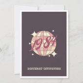 Vintage lila Einladung 1984 40. (Rückseite)