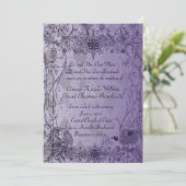 Vintage Lila Einladung zur Hochzeit (Stehend Vorderseite)