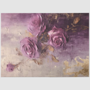 Vintage lila englische Rose Barockstil Seidenpapier