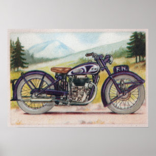 Vintage Lila F.N.-Motorraddruck Poster