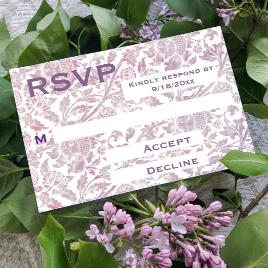 Vintage lila Floral Response Card RSVP Karte