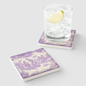 Vintage lila Frauentoilette Steinuntersetzer (Seitenansicht)