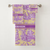 Vintage, lila, gelbliche Joule Badhandtuch Set (Insitu)