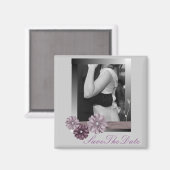 Vintage lila Graulandhochzeit Magnet (Vorderseite/Rückseite)