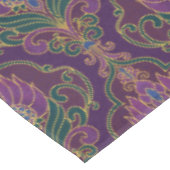 Vintage Lila, Grün und Gold Blumenmuster Tischdecke (Schrägansicht)