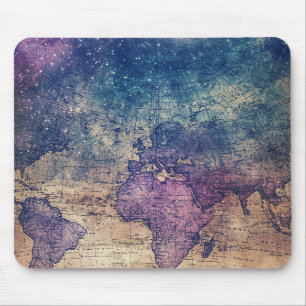 Vintage Lila Himmelsweltkarte (13) Mousepad