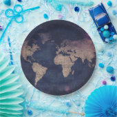 Vintage Lila Himmelsweltkarte (5) Pappteller (Party)