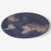 Vintage Lila Himmelsweltkarte (5) Pappteller (Schrägansicht)